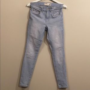 blue and white striped jeans